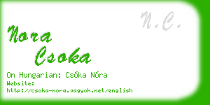 nora csoka business card